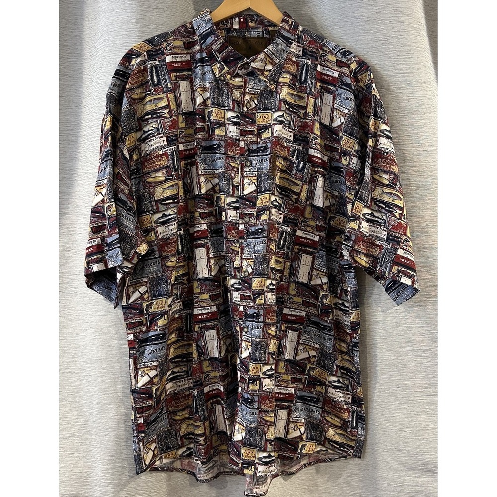 North River Outfitters Mens Camp Fishing Shirt XL‎ Cotton Lures NOS